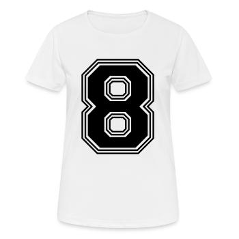 8_number_8_(s31) - Women's Breathable T-Shirt - white - Front - AI Model Female 172 dark (172cm)