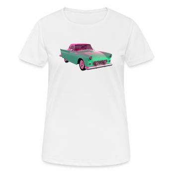 Voiture ancienne / Voiture classique - T-shirt respirant Femme - blanc - Devant - AI Model Female 172 dark (172cm)