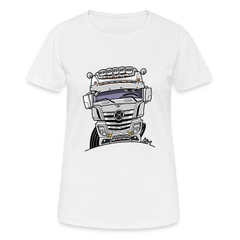 0807 M LKW weiß - Frauen T-Shirt atmungsaktiv - Weiß - Vorne - AI Model Female 172 dark (172cm)