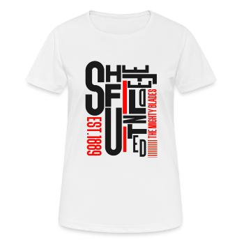 Sheffield - Frauen T-Shirt atmungsaktiv - Weiß - Vorne - AI Model Female 172 dark (172cm)