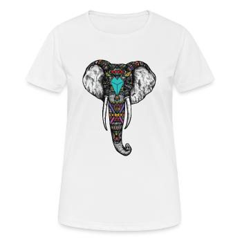 Éléphant indien - T-shirt respirant Femme - blanc - Devant - AI Model Female 172 dark (172cm)