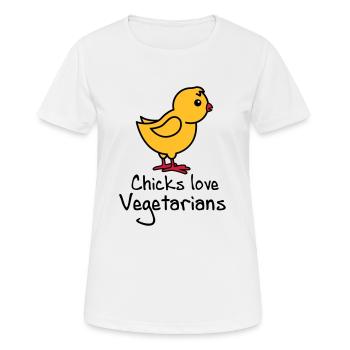 Vegetarier - Frauen T-Shirt atmungsaktiv - Weiß - Vorne - AI Model Female 172 dark (172cm)
