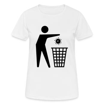 Le virus peut maintenant disparaître - T-shirt respirant Femme - blanc - Devant - AI Model Female 172 dark (172cm)