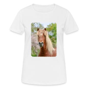 Aegidienberger horse Icelander-Paso-Mix portrait - Women's Breathable T-Shirt - white - Front - AI Model Female 172 dark (172cm)