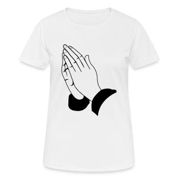 mains prient - T-shirt respirant Femme - blanc - Devant - AI Model Female 172 dark (172cm)