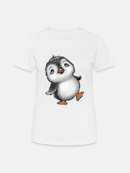 PINGUIN - Frauen T-Shirt atmungsaktiv - Weiß