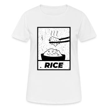 Riz simple vintage noir - T-shirt respirant Femme - blanc - Devant - AI Model Female 172 dark (172cm)