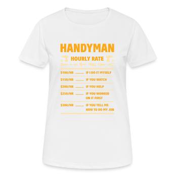 Handyman Horaire - T-shirt respirant Femme - blanc - Devant - AI Model Female 172 dark (172cm)