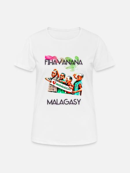 FIHAVANANA MALAGASY - T-shirt respirant Femme - blanc