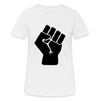 Symbole levé de poing - T-shirt respirant Femme - blanc - Devant - AI Model Female 172 dark (172cm)