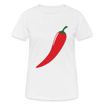 Rote Chilli - Frauen T-Shirt atmungsaktiv - Weiß - Vorne - AI Model Female 172 dark (172cm)