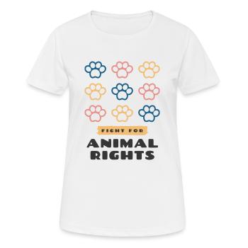 Fight for animal rights - Frauen T-Shirt atmungsaktiv - Weiß - Vorne - AI Model Female 172 dark (172cm)