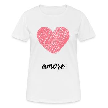 Amore - Women's Breathable T-Shirt - white - Front - AI Model Female 172 dark (172cm)