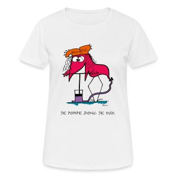 Je pompe donc je suis... - T-shirt respirant Femme - blanc - Devant - AI Model Female 172 dark (172cm)