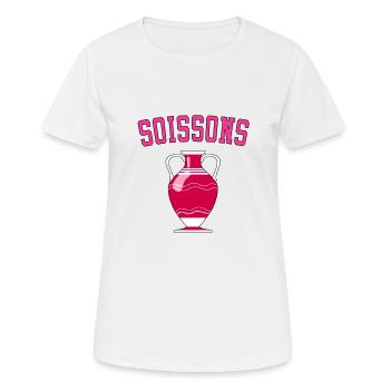 Soissons vase - pink - - T-shirt respirant Femme - blanc - Devant - AI Model Female 172 dark (172cm)