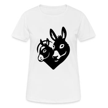 Donkey Esel - Frauen T-Shirt atmungsaktiv - Weiß - Vorne - AI Model Female 172 dark (172cm)