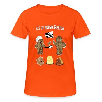 Breton survival kit - Women's Breathable T-Shirt - neon orange - Front - AI Model Female 172 dark (172cm)