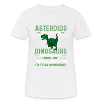Asteroids Dinosaurs Global Warming - T-shirt respirant Femme - blanc - Devant - AI Model Female 172 dark (172cm)