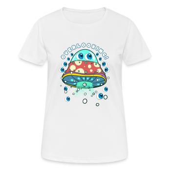 Ufo - Frauen T-Shirt atmungsaktiv - Weiß - Vorne - AI Model Female 172 dark (172cm)