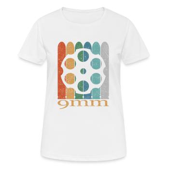 Tambour revolver - T-shirt respirant Femme - blanc - Devant - AI Model Female 172 dark (172cm)