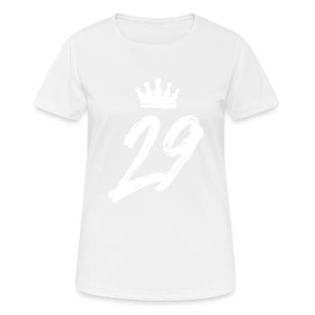 29 Zahl Krone - Frauen T-Shirt atmungsaktiv - Weiß - Vorne - AI Model Female 172 dark (172cm)