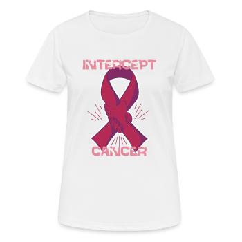 Intercept Cancer - Women's Breathable T-Shirt - white - Front - AI Model Female 172 dark (172cm)