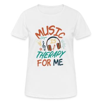 Musik ist Therapie für mich - Frauen T-Shirt atmungsaktiv - Weiß - Vorne - AI Model Female 172 dark (172cm)