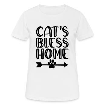 Cats Bless Home - T-shirt respirant Femme - blanc - Devant - AI Model Female 172 dark (172cm)