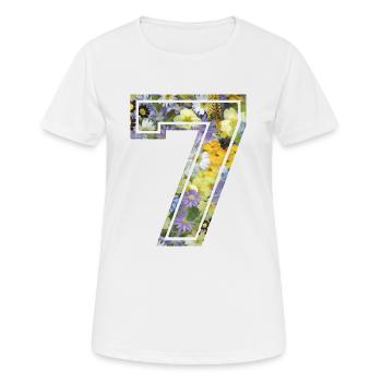 Number 7 flower, Football team, university basketball - Women's Breathable T-Shirt - white - Front - AI Model Female 172 dark (172cm)