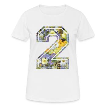 Number 2 flower, Football team, university basketball - Women's Breathable T-Shirt - white - Front - AI Model Female 172 dark (172cm)