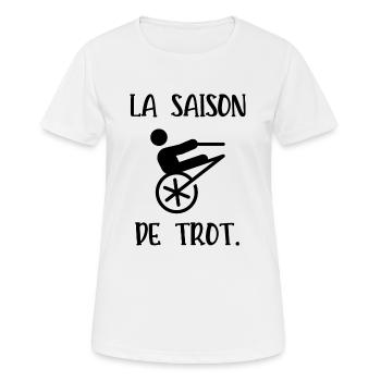 la saison de trot - T-shirt respirant Femme - blanc - Devant - AI Model Female 172 dark (172cm)