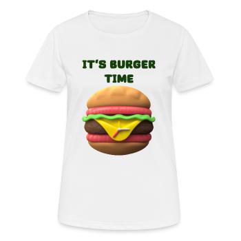 C’EST L’HEURE DU BURGER - T-shirt respirant Femme - blanc - Devant - AI Model Female 172 dark (172cm)