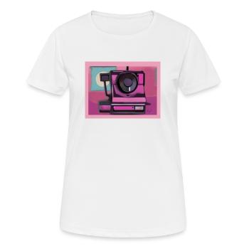 Retro-Sofortbild-Kamera - Vintage KI Kunst - Frauen T-Shirt atmungsaktiv - Weiß - Vorne - AI Model Female 172 dark (172cm)