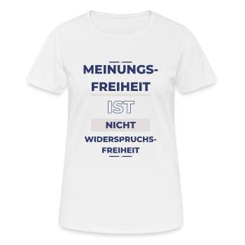 Meinungsfreiheit LBHGBW - Frauen T-Shirt atmungsaktiv - Weiß - Vorne - AI Model Female 172 dark (172cm)