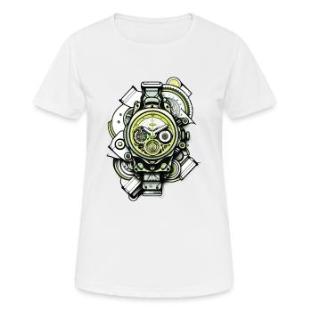 Uhr als Automatic oder Handaufzug für Vintage Fans - Frauen T-Shirt atmungsaktiv - Weiß - Vorne - AI Model Female 172 dark (172cm)