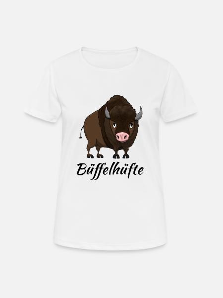 Büffelhüfte - Frauen T-Shirt atmungsaktiv - Weiß