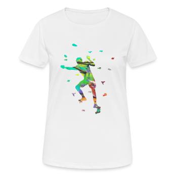 Bouldering, Sports, Climbing, Sports, Graffiti - Women's Breathable T-Shirt - white - Front - AI Model Female 172 dark (172cm)