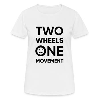 HappyBike - Two Wheels One Movement - black - Frauen T-Shirt atmungsaktiv - Weiß - Vorne - AI Model Female 172 dark (172cm)