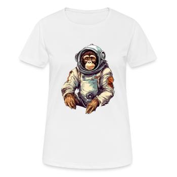 Space Monkey Retro Dessin - T-shirt respirant Femme - blanc - Devant - AI Model Female 172 dark (172cm)