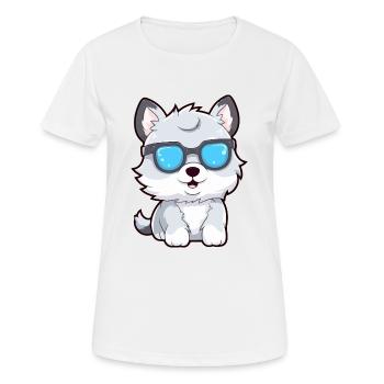 Looki, der Brillenwolf - Frauen T-Shirt atmungsaktiv - Weiß - Vorne - AI Model Female 172 dark (172cm)