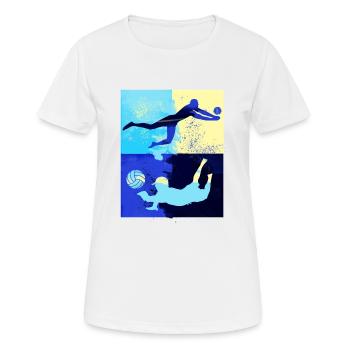 volley-ball, volley-ball, beachball,graffiti - T-shirt respirant Femme - blanc - Devant - AI Model Female 172 dark (172cm)