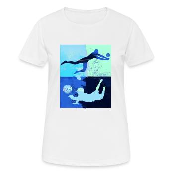 volley-ball, volley-ball, beachball,graffiti - T-shirt respirant Femme - blanc - Devant - AI Model Female 172 dark (172cm)