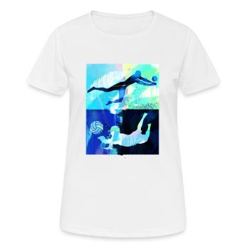 volley-ball, volley-ball, beachball,graffiti - T-shirt respirant Femme - blanc - Devant - AI Model Female 172 dark (172cm)