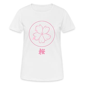 Fleur de cerisier - T-shirt respirant Femme - blanc - Devant - AI Model Female 172 dark (172cm)