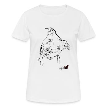 black pit bull - Women's Breathable T-Shirt - white - Front - AI Model Female 172 dark (172cm)