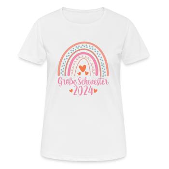 Große Schwester 2024 - Frauen T-Shirt atmungsaktiv - Weiß - Vorne - AI Model Female 172 dark (172cm)