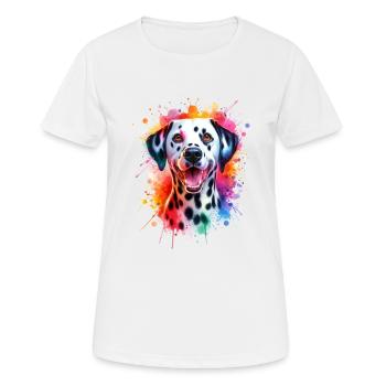 Dalmatiner Splash! - Frauen T-Shirt atmungsaktiv - Weiß - Vorne - AI Model Female 172 dark (172cm)