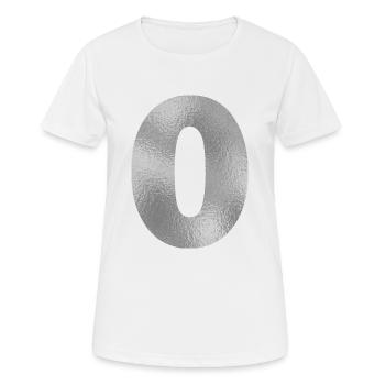 Zahl 0 Silber - Frauen T-Shirt atmungsaktiv - Weiß - Vorne - AI Model Female 172 dark (172cm)