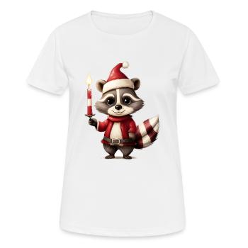 Hand painted raccoon for Christmas Christmas - Women's Breathable T-Shirt - white - Front - AI Model Female 172 dark (172cm)