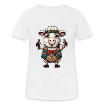 Lederhosen / Animal / Traditional costume / Tradition / Sheep - Women's Breathable T-Shirt - white - Front - AI Model Female 172 dark (172cm)